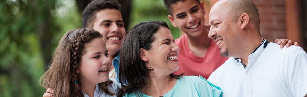Happy family smiling together