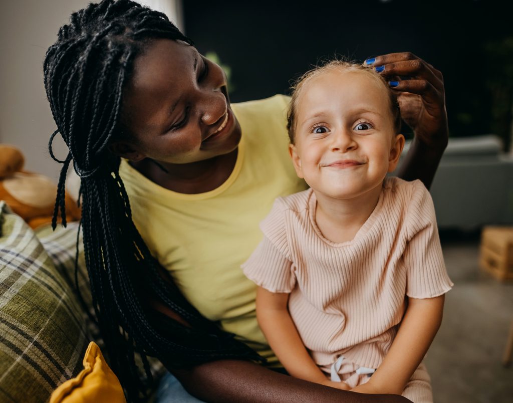 Foster care child and mother