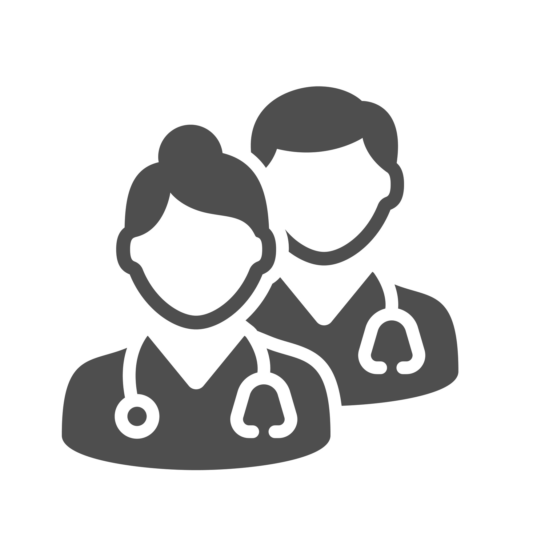 Two healthcare workers with stethoscopes around their necks